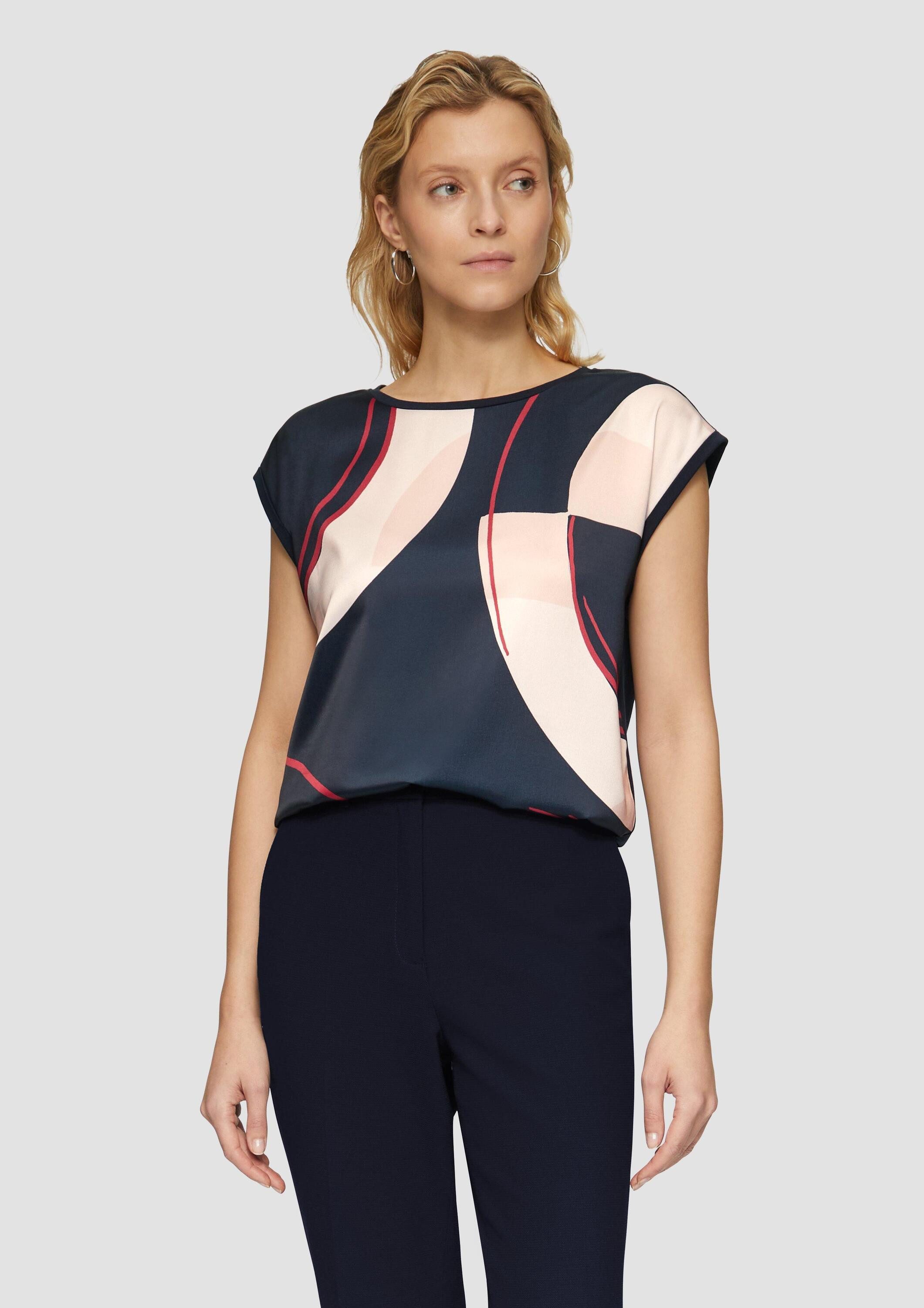 s.Oliver Kurzarmshirt T-Shirt Ärmelloses Shirt im Fabricmix günstig online kaufen