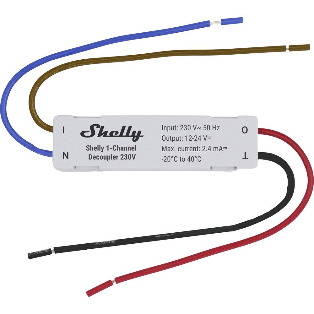 Shelly Shelly 1-Channel Decoupler 230V Shelly Schaltaktor Bluetooth, Wi-Fi Smart-Home-Zubehör