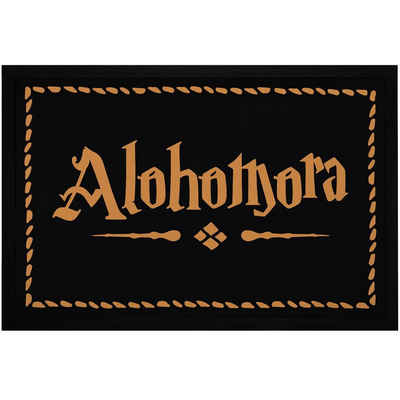 Fußmatte »Fußmatte mit Aufschrift Alohomora Türmatte für Fantasy-Fans Zauberspruch rutschfest & waschbar Moonworks®«, MoonWorks, rechteckig
