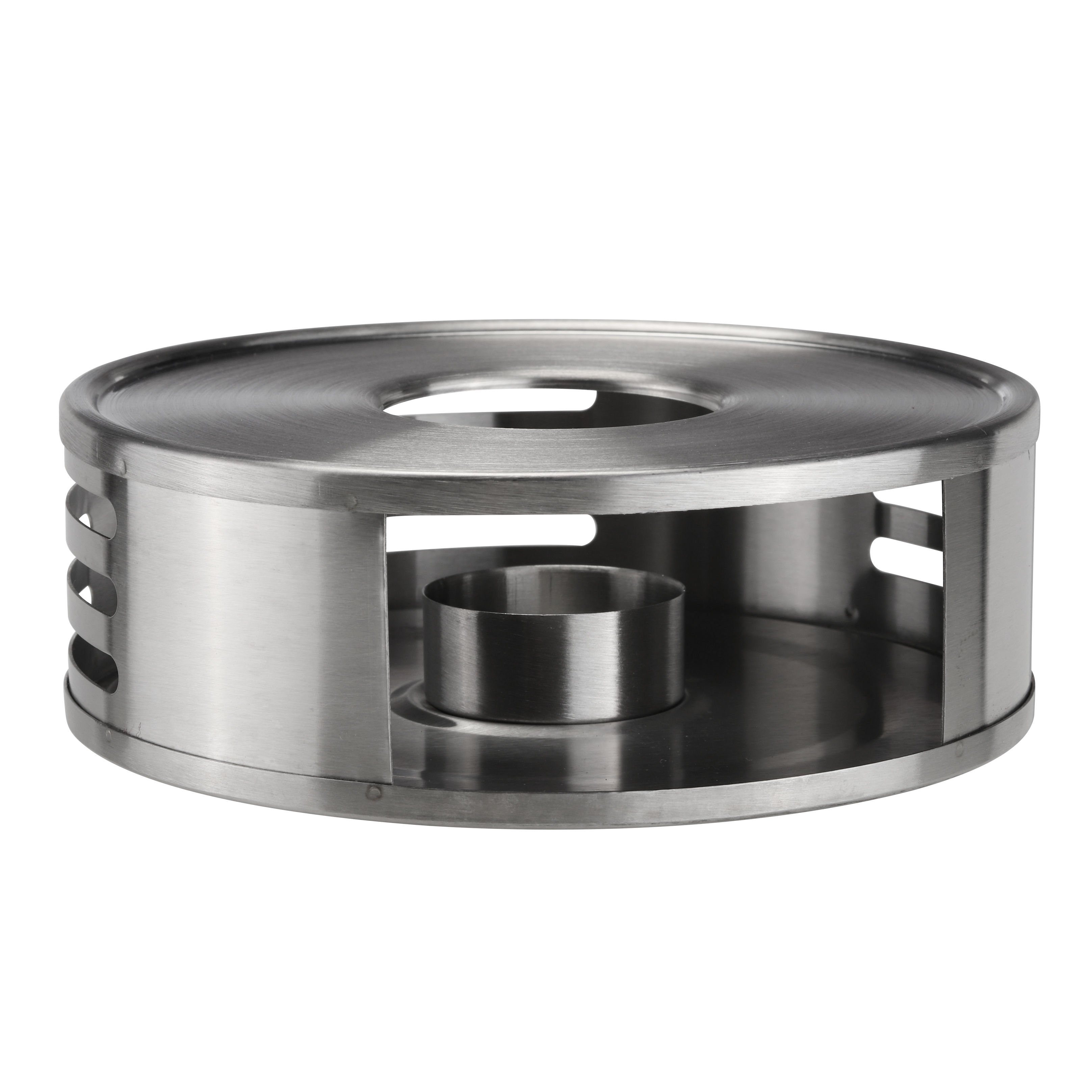 Spetebo Stövchen Stövchen aus Edelstahl - Ø 15 cm - Tee Tasse Kanne, (Komplett-Set, 2-tlg., Stövchen mit Edelstahl Einsatz), für Teekannen aus Gusseisen, Glas, Keramik, Ton und Eisen