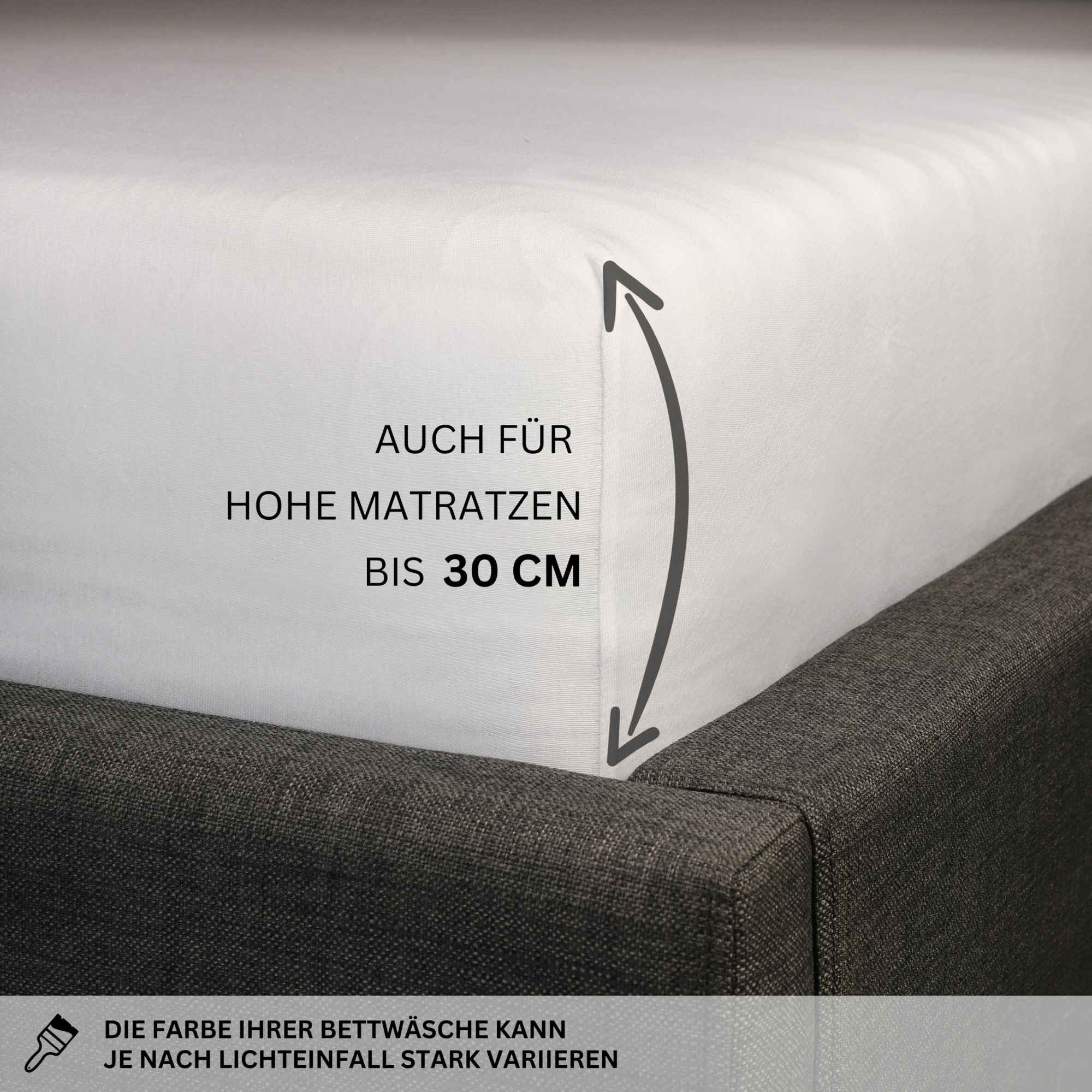 Esprit Spannbettlaken PREMIUM Spannbettlaken, Mischgewebe, Gummizug: rundum, (2 Stück), 100 x 200 cm - 2er Set in Weiss – Bild 5 von 5