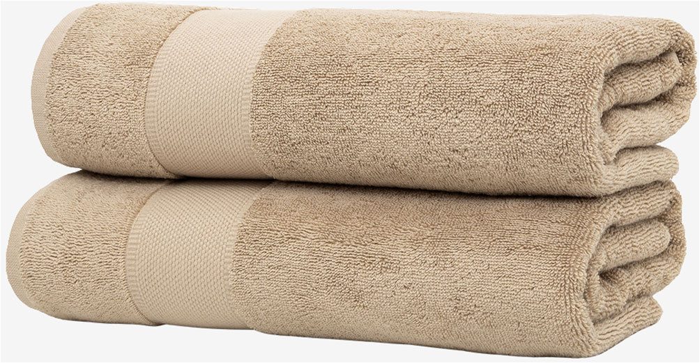 Wolkenfeld Duschtücher Premium Low-Twist Baumwolle 550 g/m² – 2 große Duschtücher, Frottier (2-St), 70×140 cm – weich, saugfähig und ideal für Bad & Wellness
