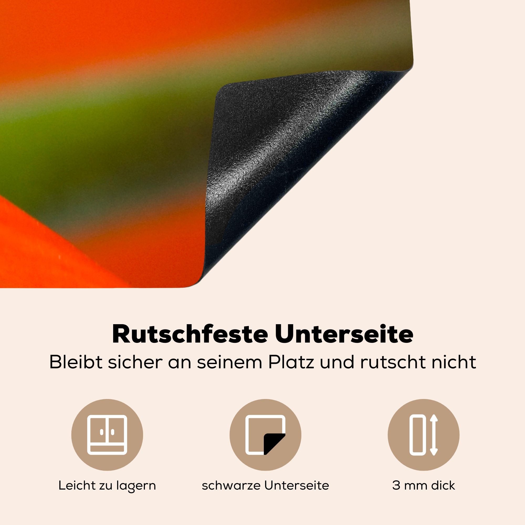 tlg), Blüte, 83x51 Ceranfeldabdeckung, orangefarbener Vinyl, für Herdblende-/Abdeckplatte Arbeitsplatte Käfer küche (1 auf cm, MuchoWow Gefleckter