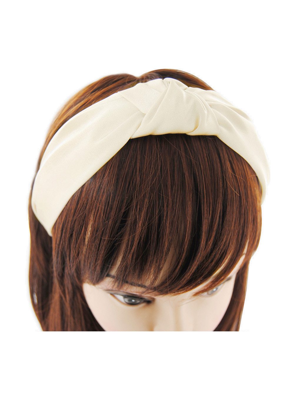 axy Haarreif Breiter Haarreif mit Knoten und Satin bezogen, Vintage Damen Haareifen Haarband