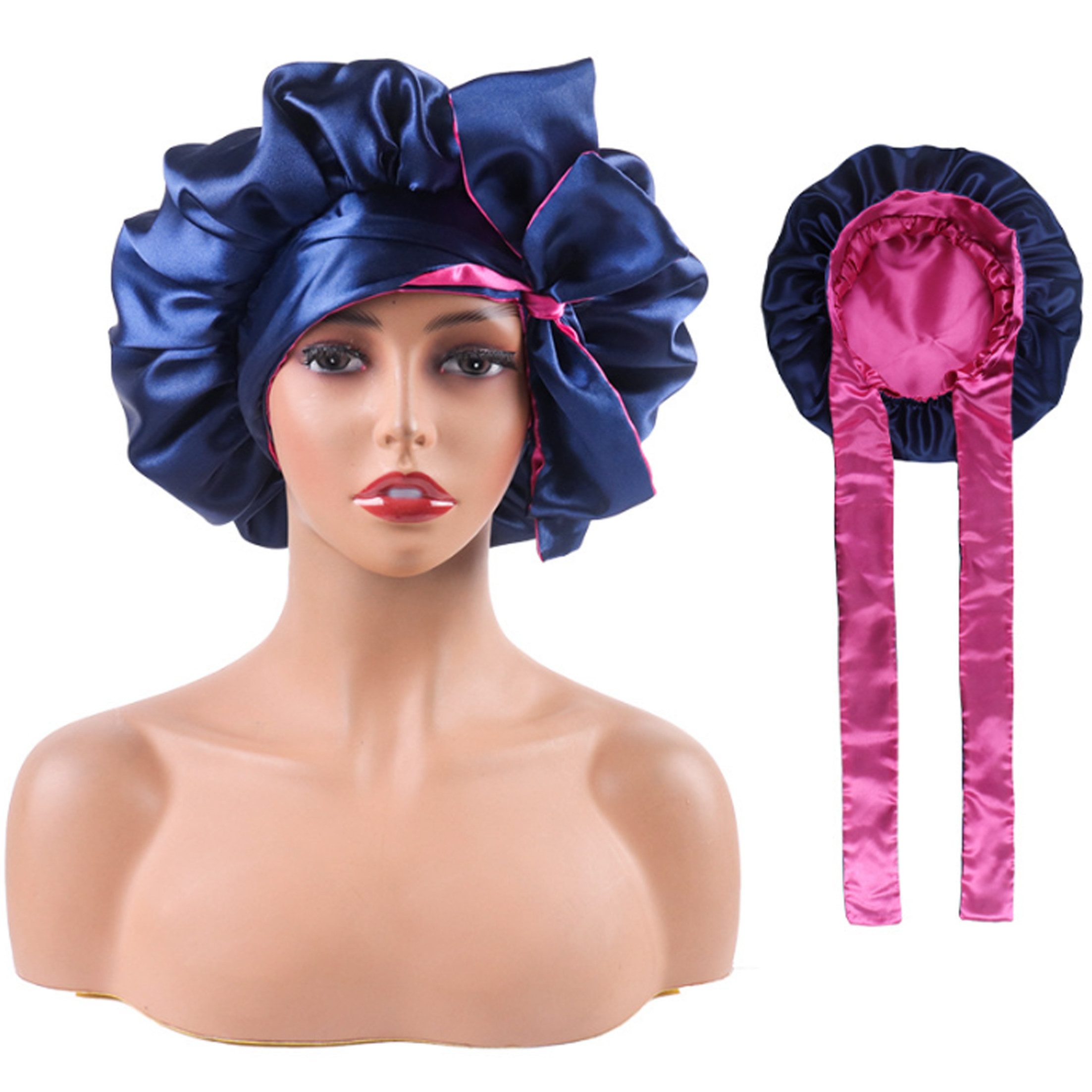 KINSI Stirnband Satin-Schlafhaube mit Breitkrempe,doppellagig,langer Riemch günstig online kaufen