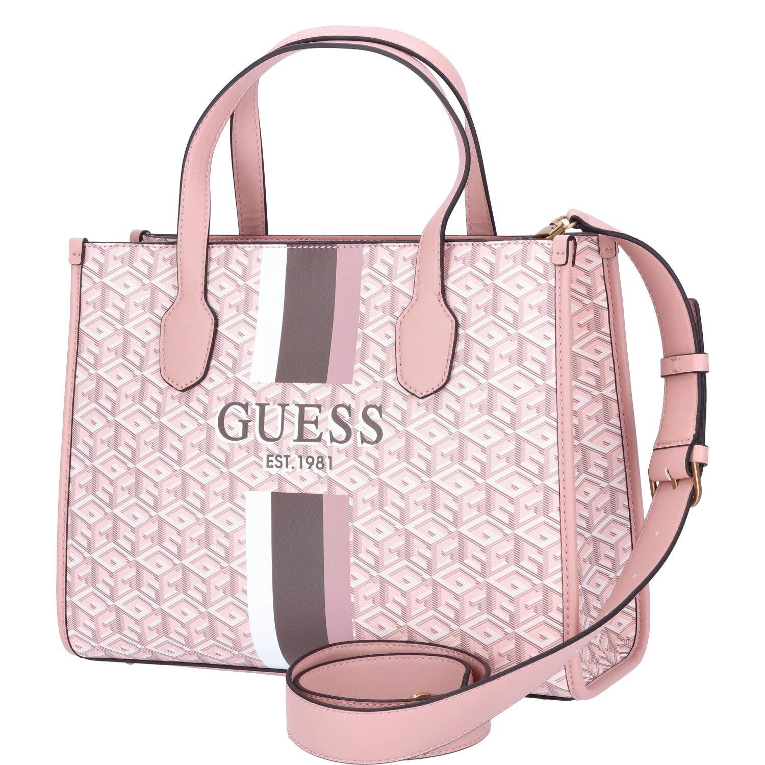 Guess Umhängetasche GUESS Damen Shopper Silvana Pale Rose Logo (1, 1-tlg., 1)
