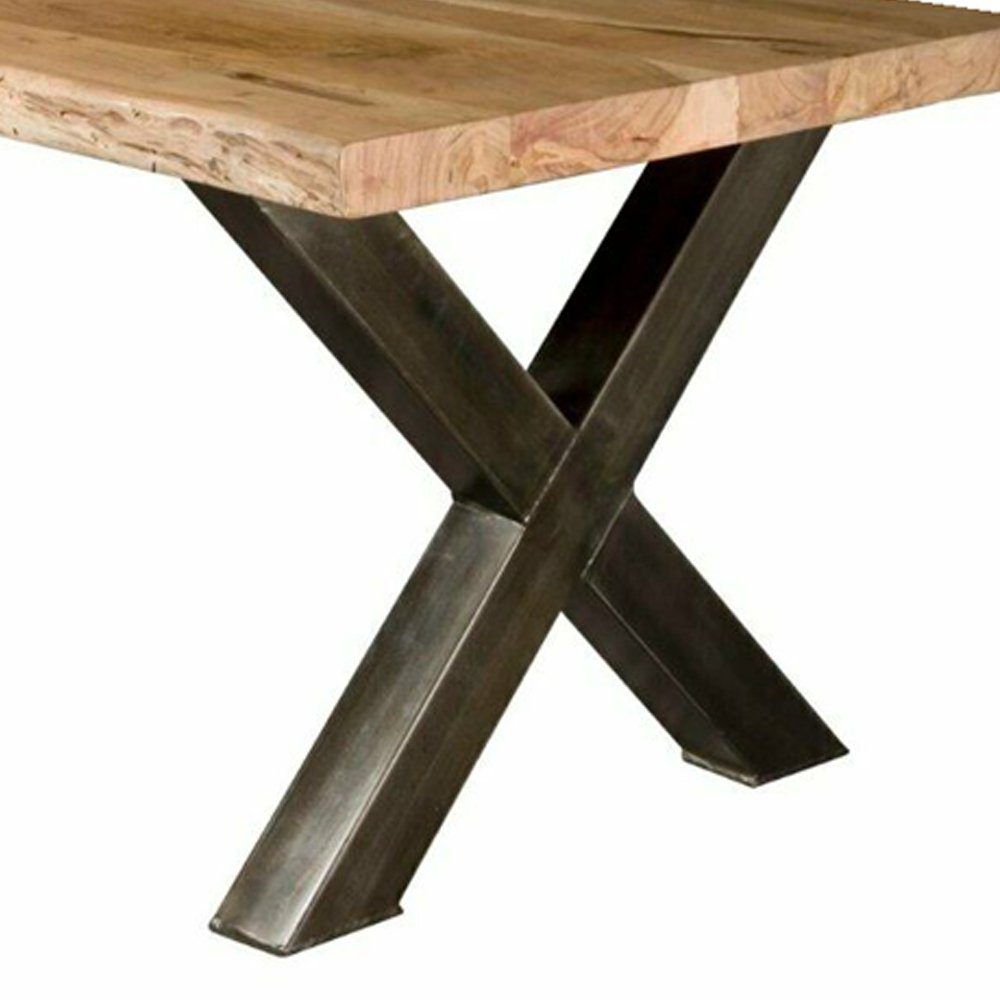 Esstisch X-Beine, Massivholz Baumkantentisch facettenreiche Maserung dasmöbelwerk Baumkantentisch