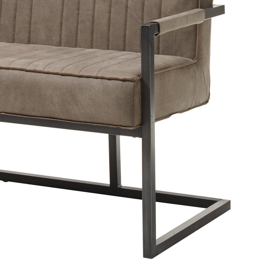 Lomadox Sitzbank AMSTERDAM-119, Bank Esszimmer Esszimmersofa gepolstert schwarz matt 160x93,5x67 cm