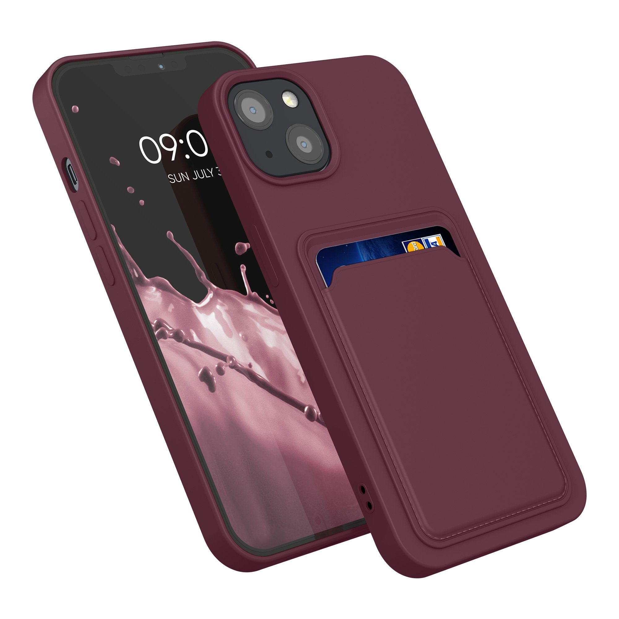 kwmobile Handyhülle Hülle für Apple iPhone 13, Handyhülle mit Fach für Karten - Handy Cover Case