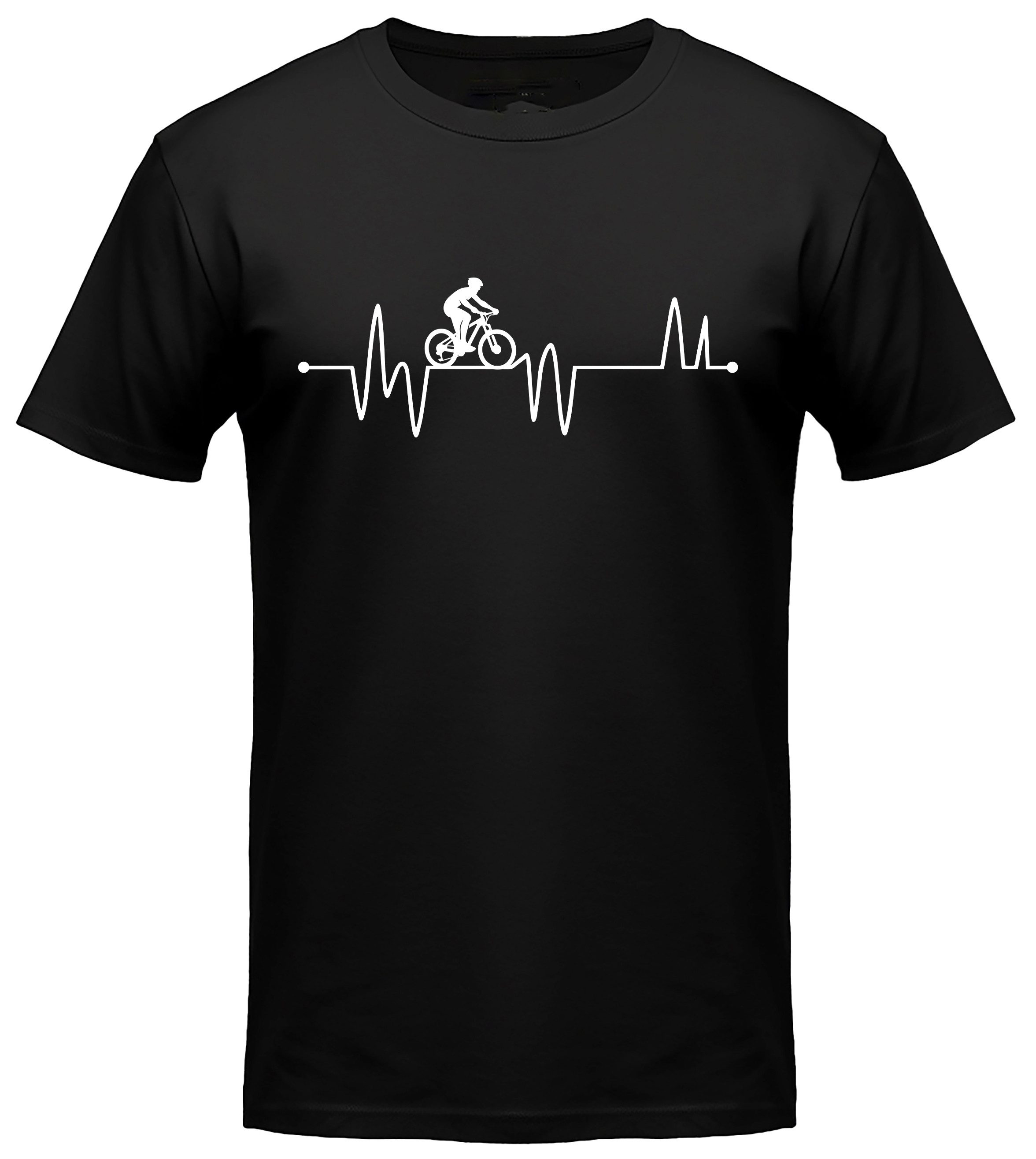 MyDesign24 T-Shirt BMX Herschlaglinie print Shirt EKG-Linie Fahrrad T-Shirt schwarz kurzarm Regular Fit i574