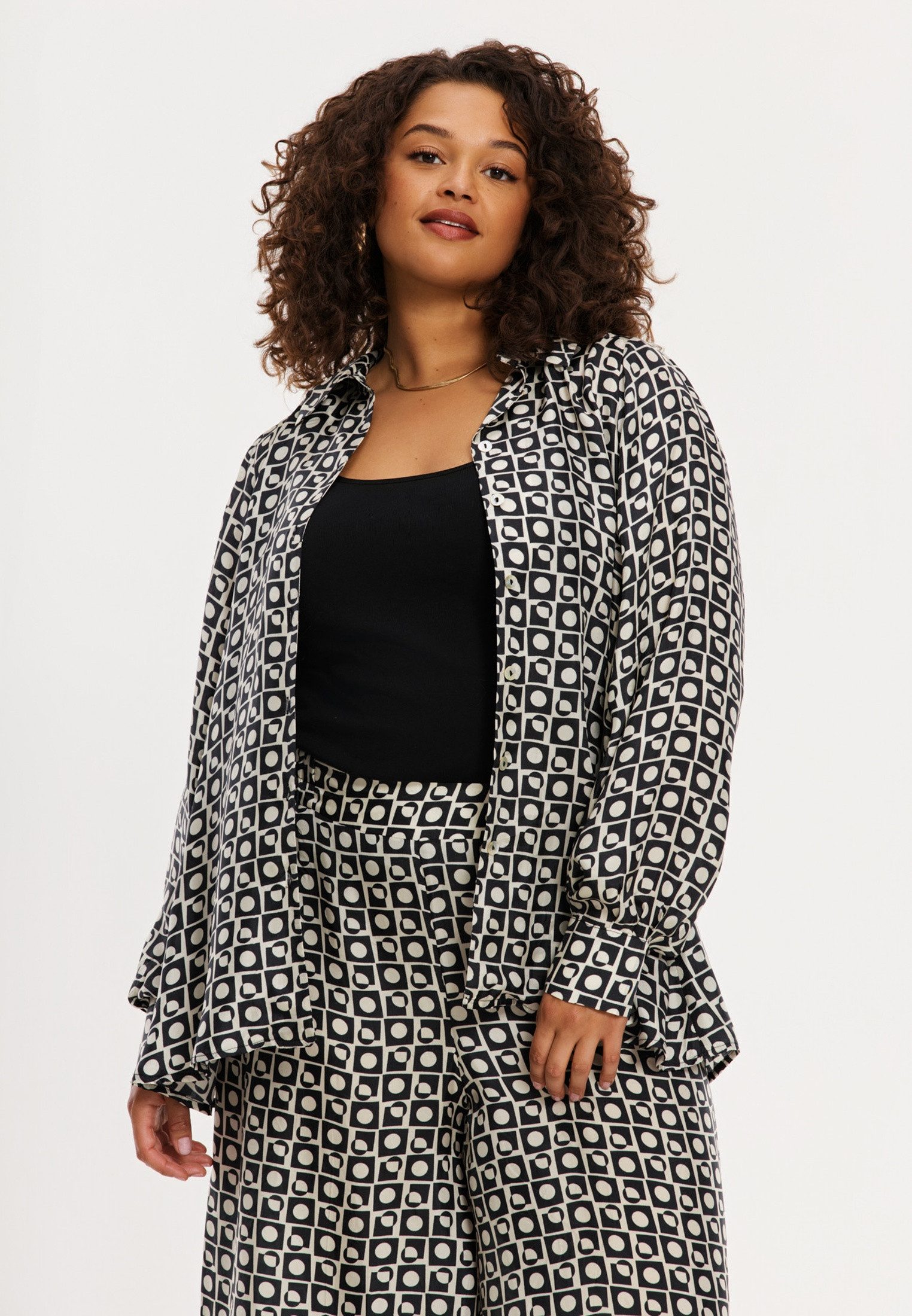Blusentop Damen Bluse Flare Fit