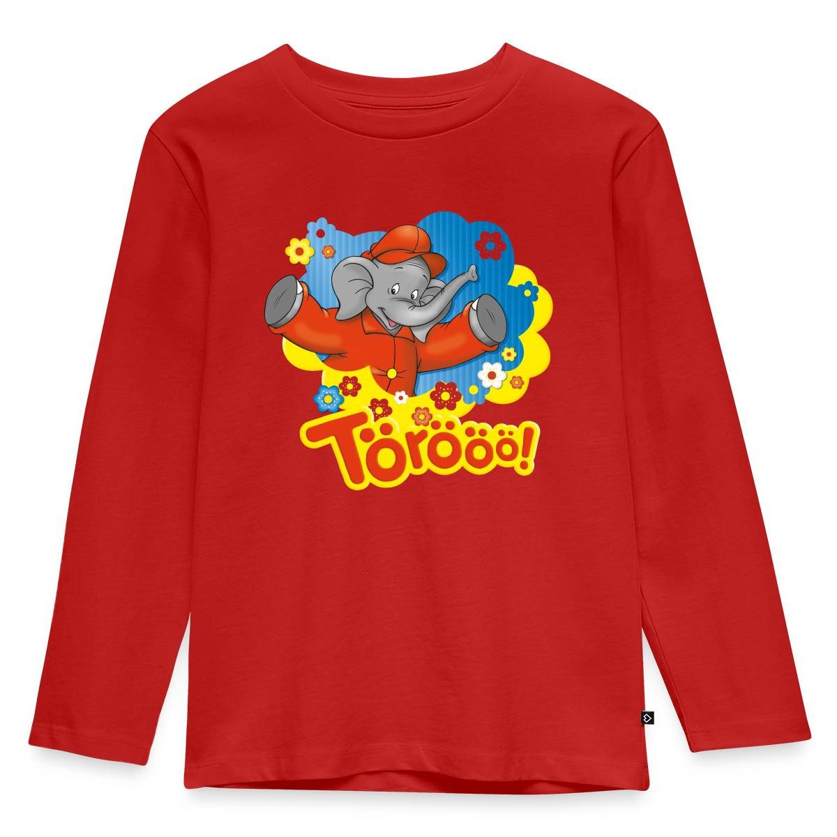 Spreadshirt T-Shirt Benjamin Blümchen Trötet Töröö Und Winkt Kinder Premium Langarmshirt (1-tlg)