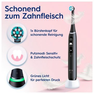 Oral-B Elektrische Zahnbürste iO 6 Duopack, Aufsteckbürsten: 3 St., mit Magnet-Technologie, Display, 5 Putzmodi