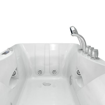 AcquaVapore Whirlpool-Badewanne Whirlpool Pool Badewanne Wanne W49-PR 170x80cm, (1-tlg), Mit Fußgestell und Ablaufgarnitur