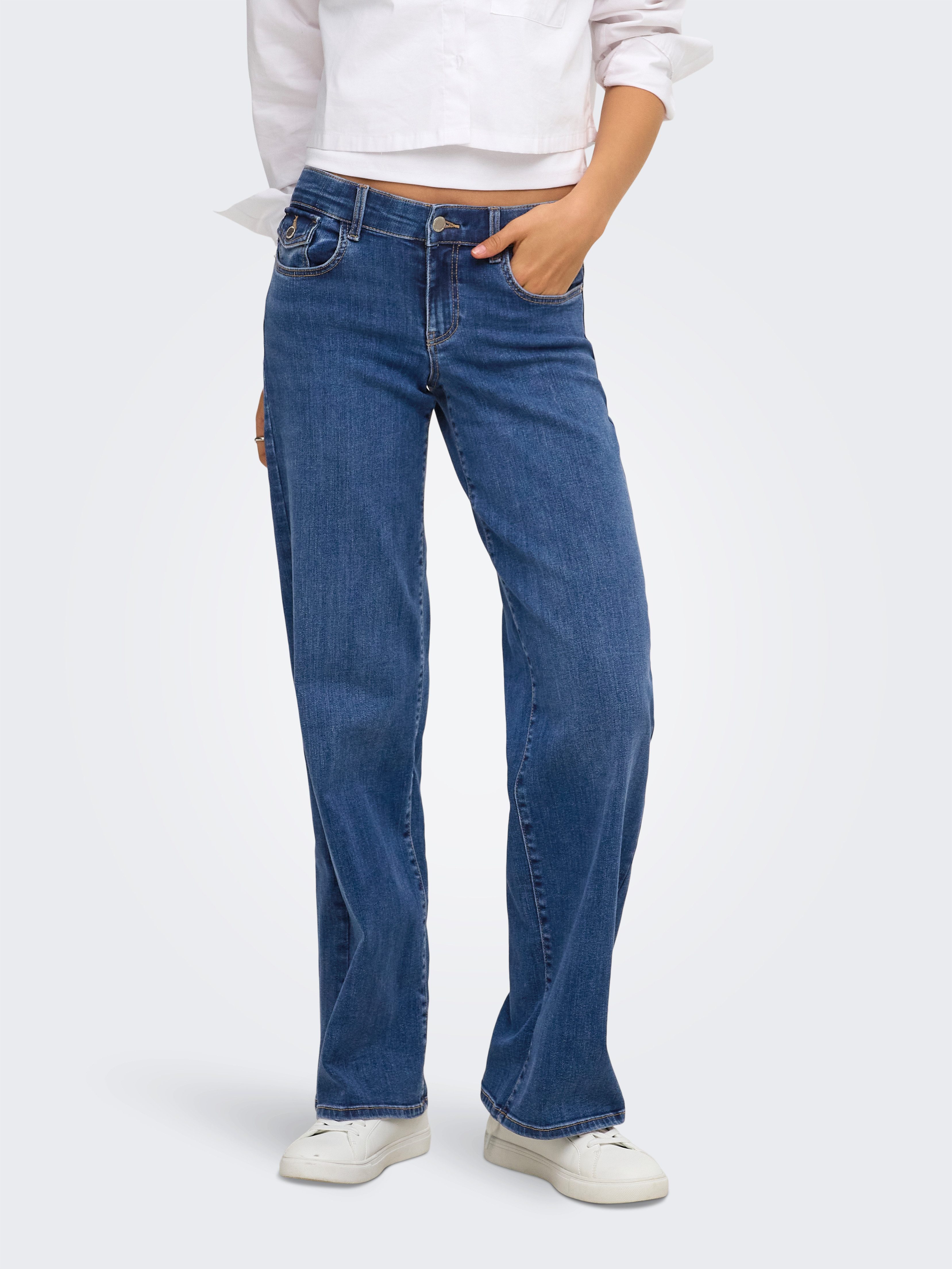 ONLY Weite Jeans ONLLILO REG WIDE DNM PIM BF Baumwollmischung, wide fit