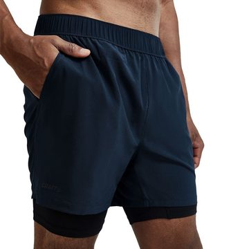 Craft Laufhose Essence ADV 2-in-1 Stretch Shorts mit versteckter Tasche am Bund
