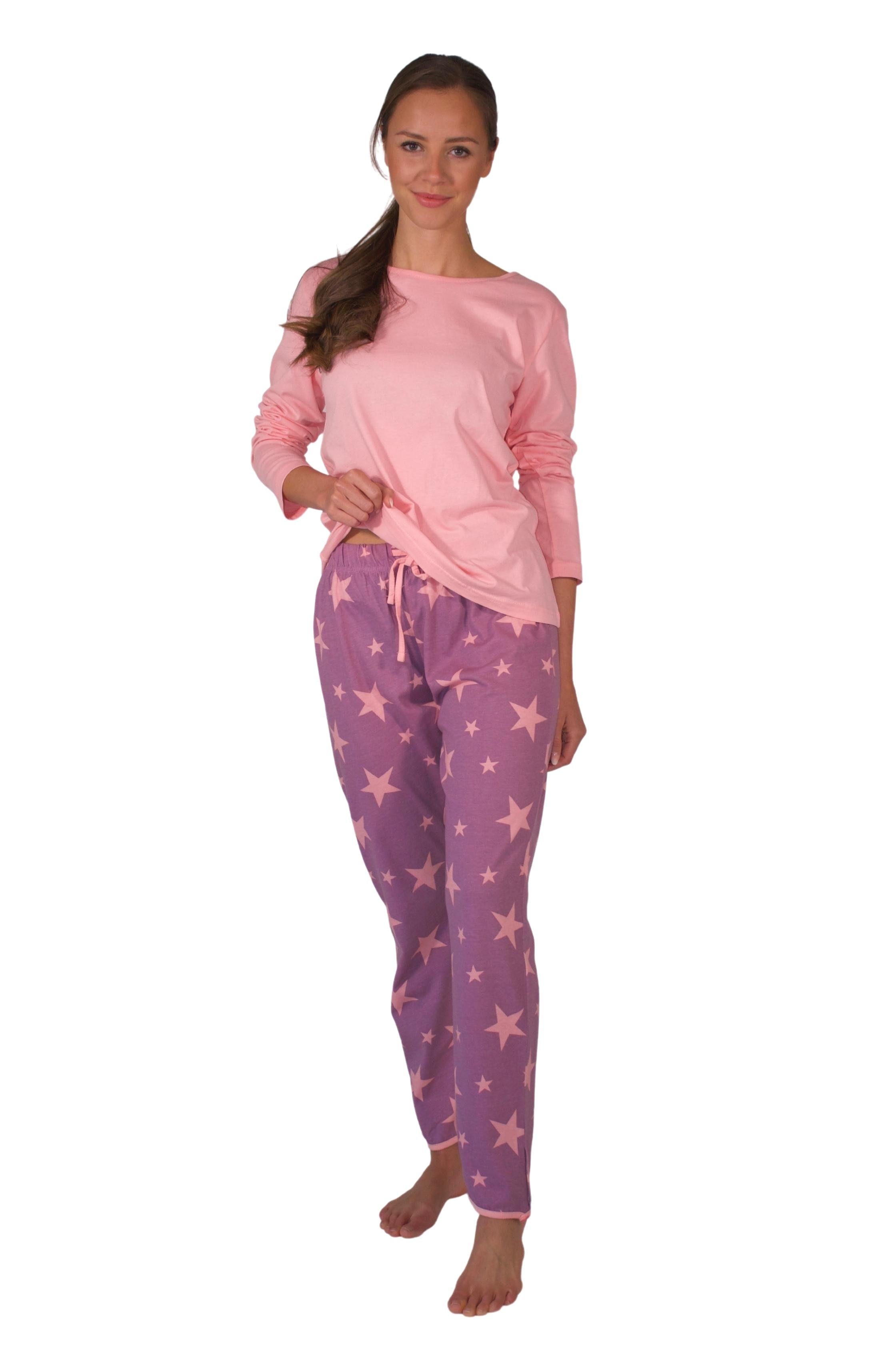 SUN4 1 Baumwolle-Jersey tlg., 2 Consult-Tex (Spar-Set, Damen Schlafanzug aus Pyjama Pyjama Set) reiner