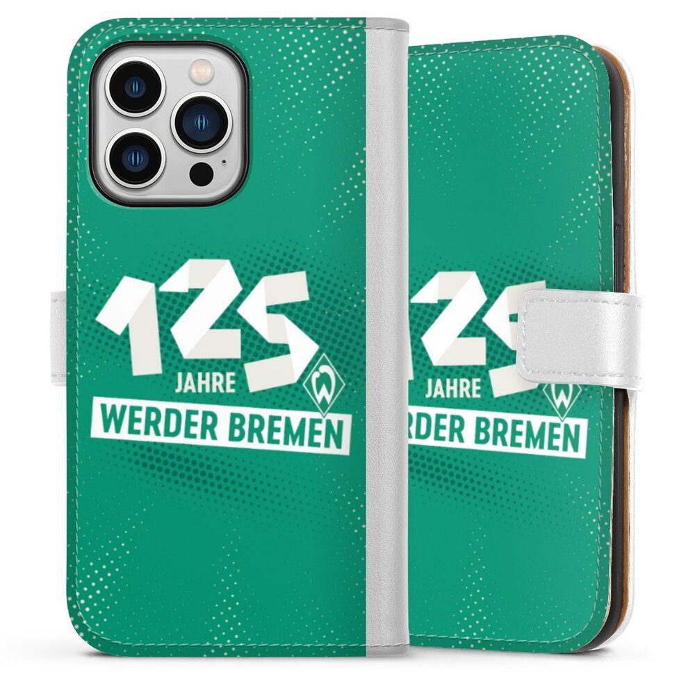 DeinDesign Handyhülle 125 Jahre Werder Bremen Offizielles Lizenzprodukt, Apple iPhone 13 Pro Hülle Handy Flip Case Wallet Cover