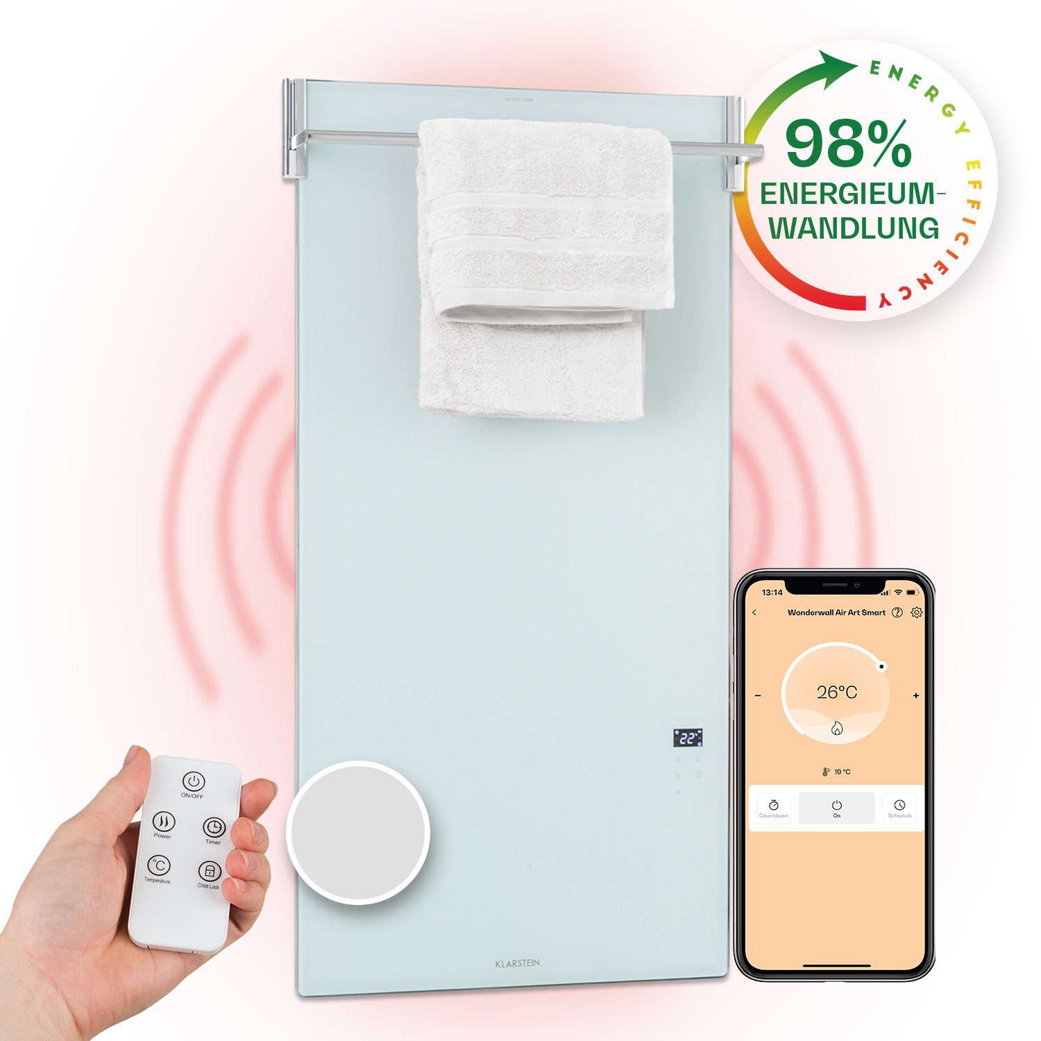 Klarstein Heizkörper Hot Spot Crystal Spotless Smart, elektrische Infrarot günstig online kaufen
