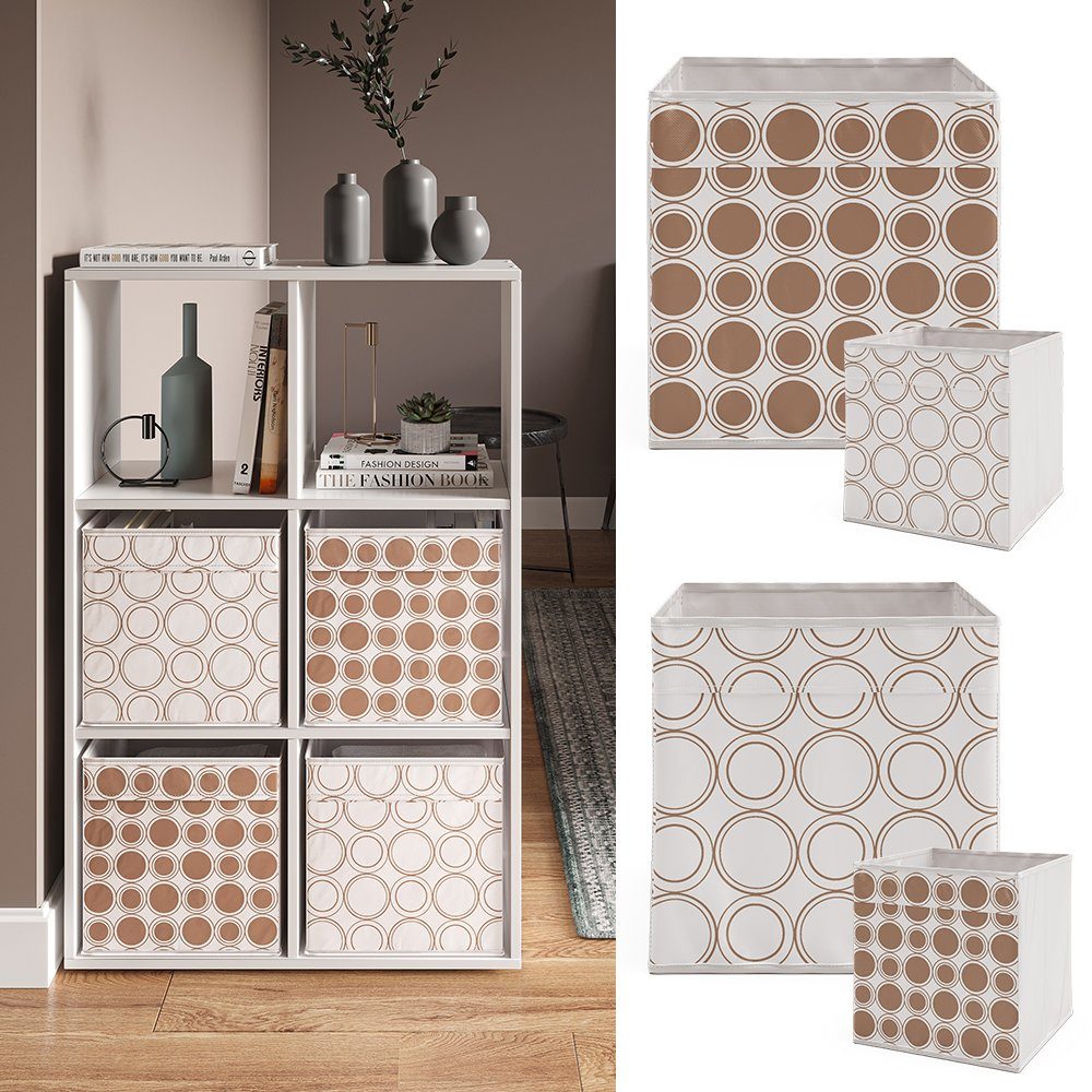 Vicco Faltbox, Weiß/Gold, 30 x 30 cm 2er Set (2 St)