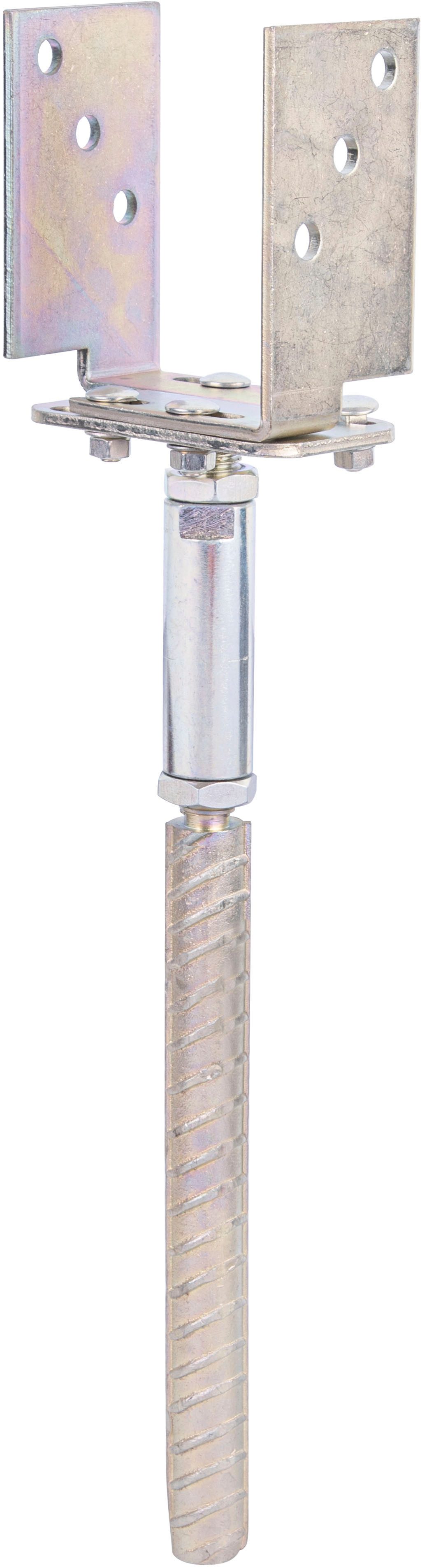 Alberts U-Pfostenträger, zum Einbetonieren, höhen- und breitenverstellbar, Breite 71-161 mm, Betonanker 250 mm