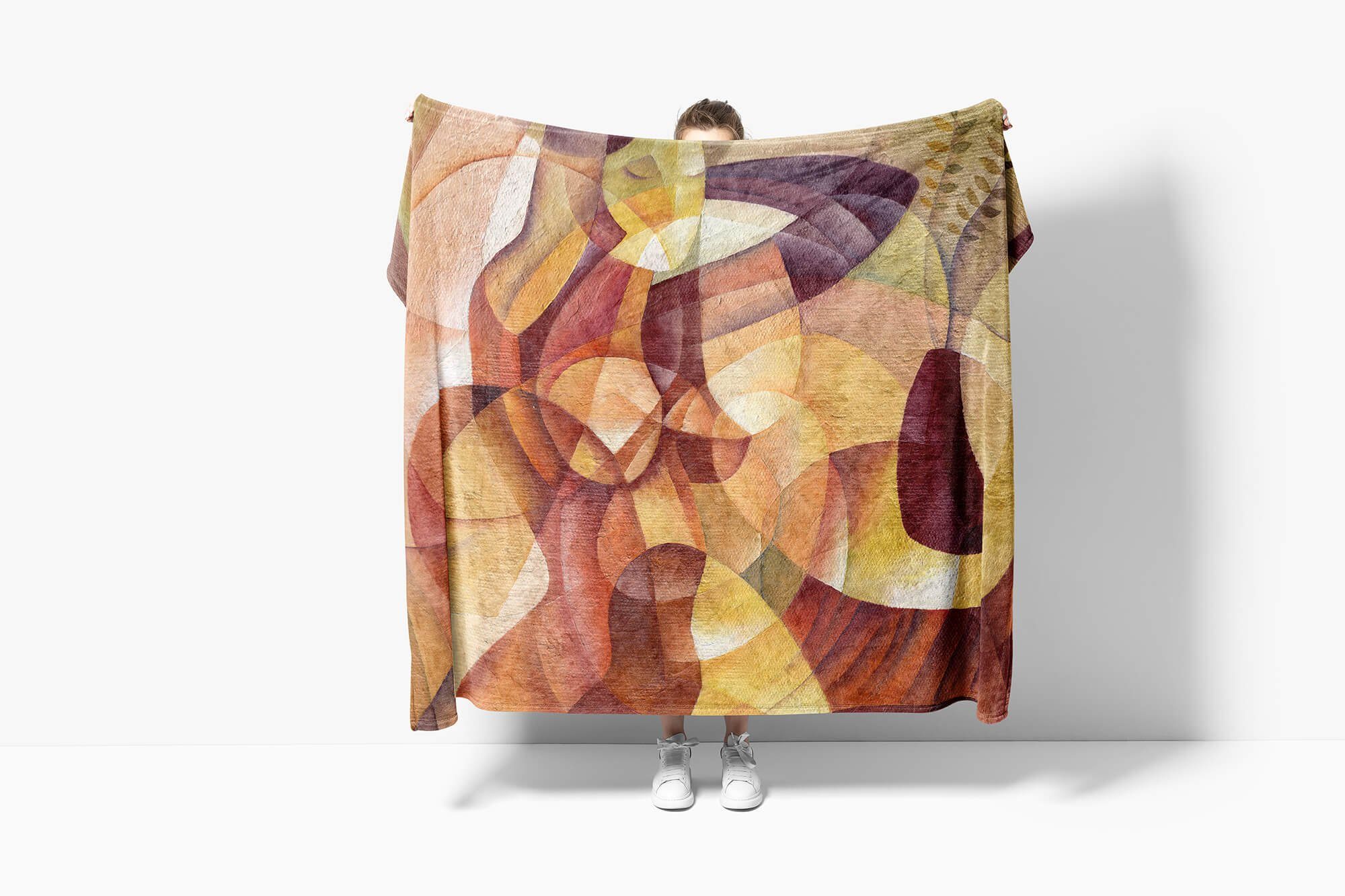 Sinus Art Saunatuch Abstrakt Handtücher Handtuch Strandhandtuch Kunst, mit Kuscheldecke Handtuch Baumwolle-Polyester-Mix (1-St), Fotomotiv Malerei