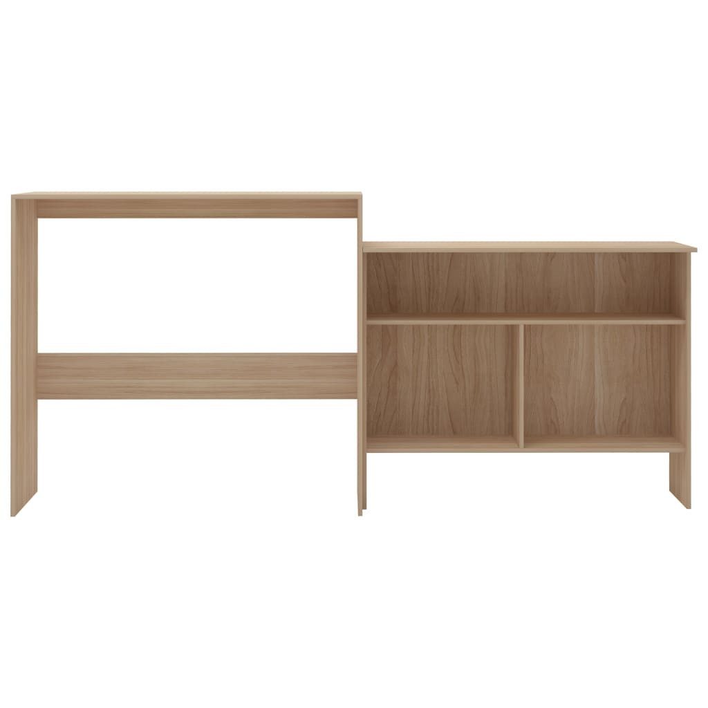 vidaXL Esstisch Bartisch mit 2 Tischplatten Eichenoptik 130x40x120 cm (1-St)
