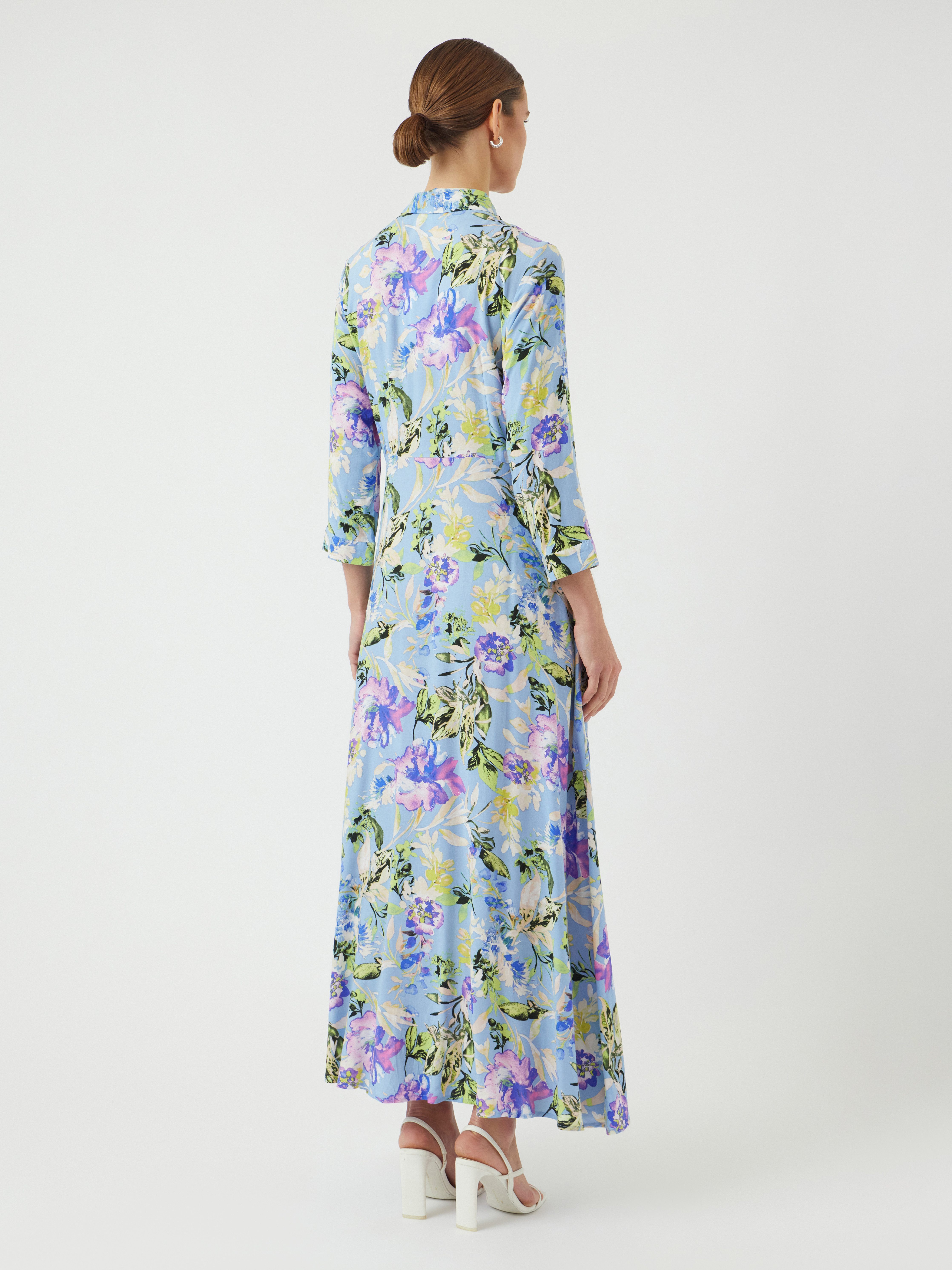 Y.A.S Hemdblusenkleid YASSAVANNA LONG SHIRT DRESS Sommerkleid, mit 3/4 Ärmel