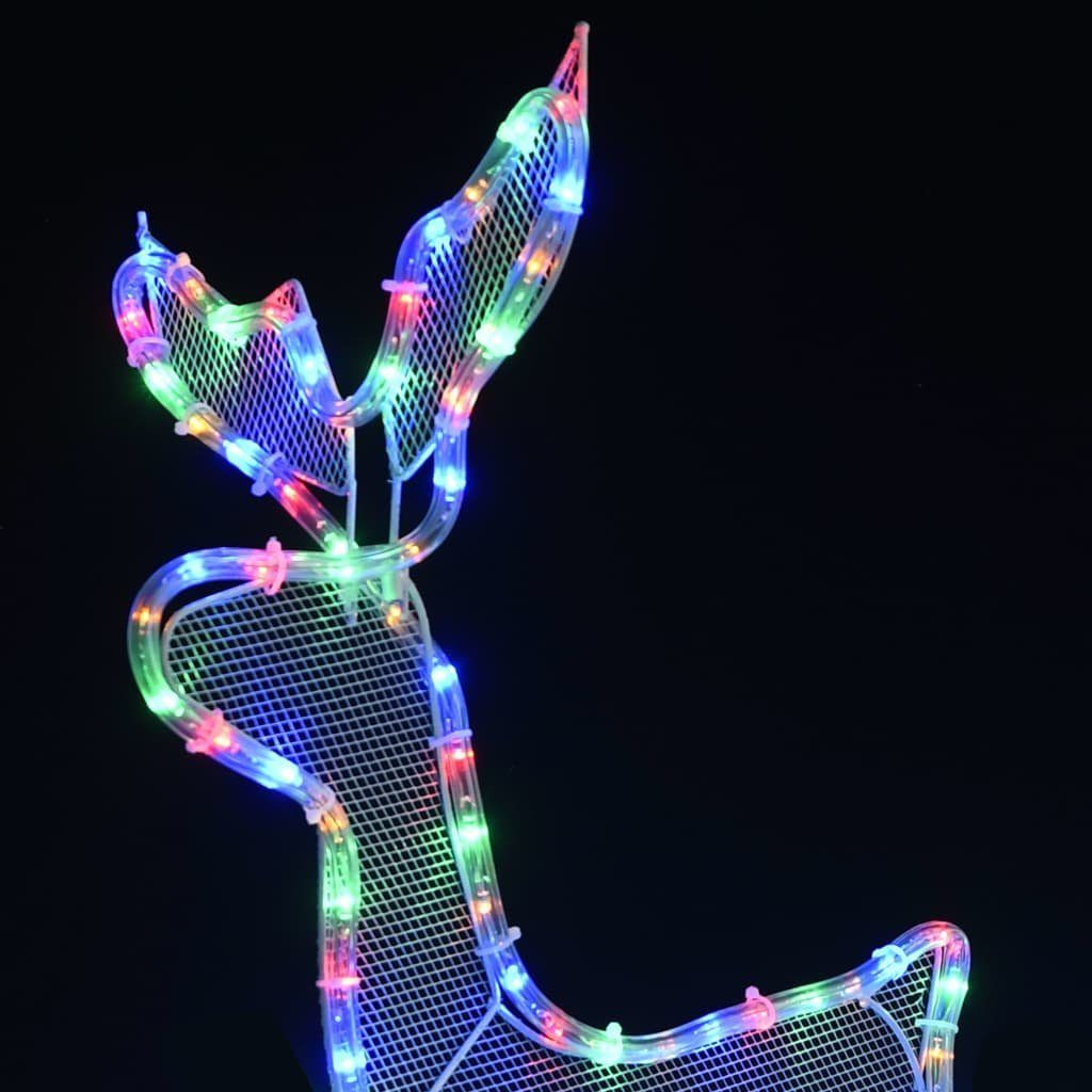 Dekolicht 432 colourful vidaXL Mesh Weihnachtsbeleuchtung LEDs und Schlitten Rentier
