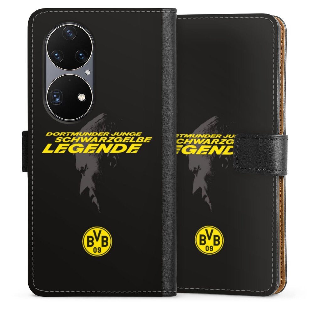 DeinDesign Handyhülle Marco Reus Borussia Dortmund BVB Danke Marco Schwarzgelbe Legende, Huawei P50 Pro Hülle Handy Flip Case Wallet Cover Handytasche Leder