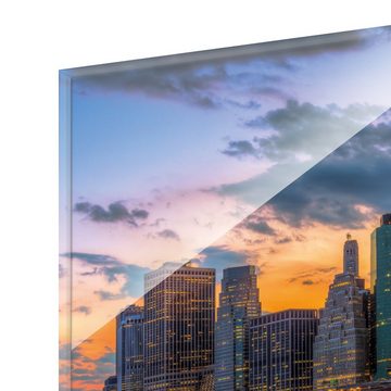 artissimo Glasbild mehrteiliges Glasbild 150x50cm Bild aus Glas 3-Teiler New York Skyline