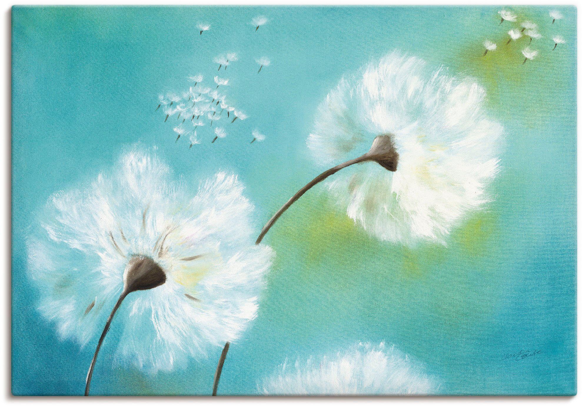 Artland Leinwandbild Pusteblumen, Blumen (1 St), auf Holzrahmen gespannt