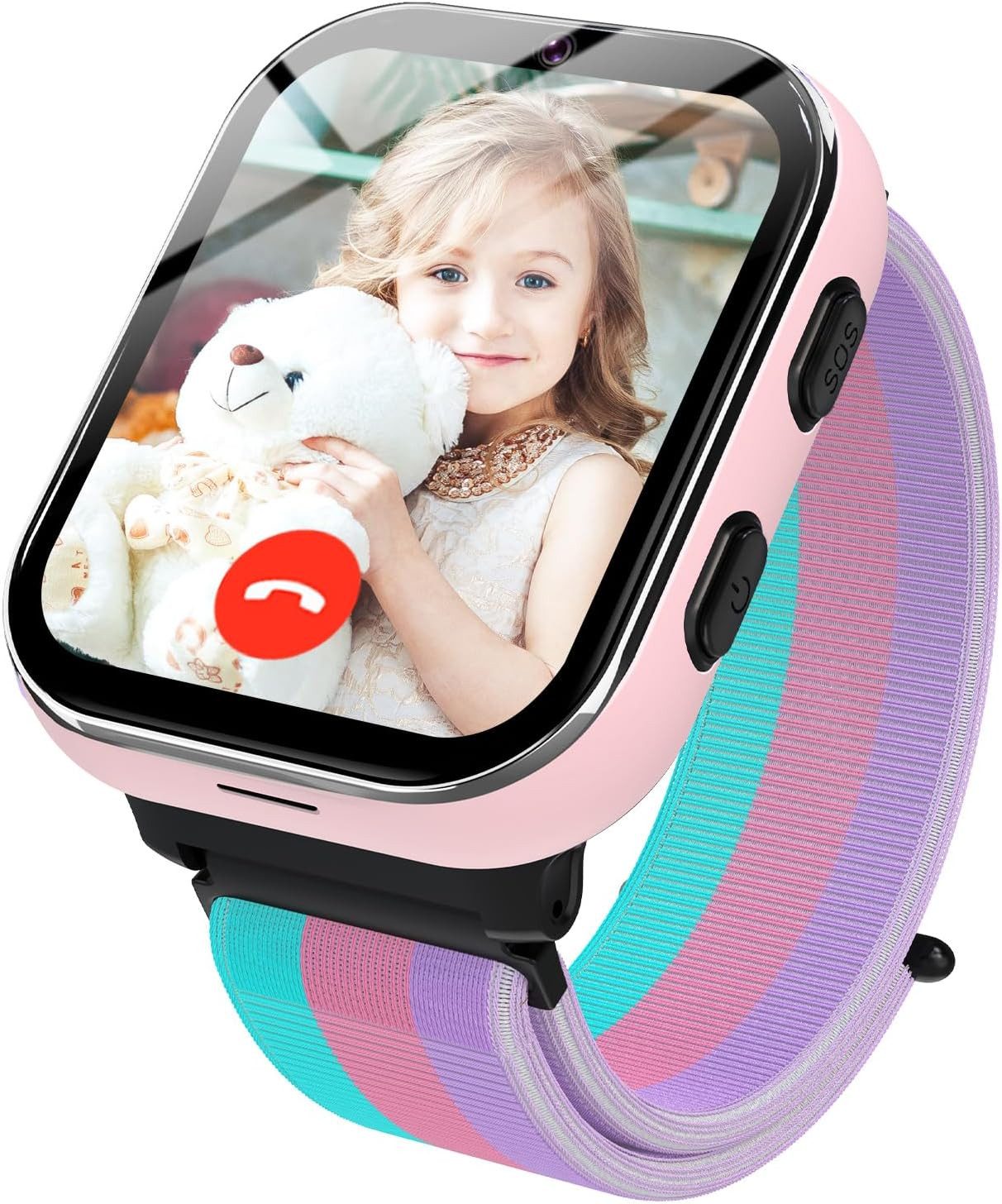 PTHTECHUS T32 Smartwatch (2,5 cm, sim-karte), Kinder Smartwatch mit GPS Videoanruf Sicherheit
