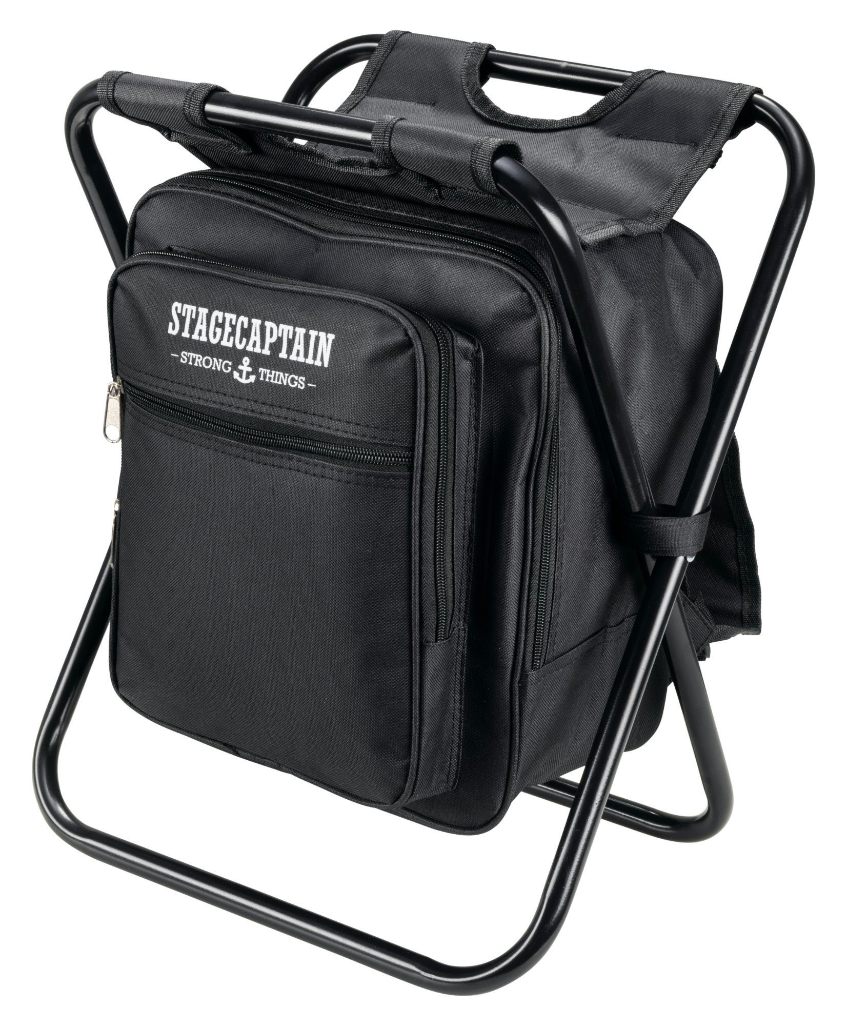 Stagecaptain Campinghocker mit Kühltasche - Rucksack Klapphocker, Thermorucksack in einem, Angelhocker, Angelrucksack, Falt-Hocker mit Kühler