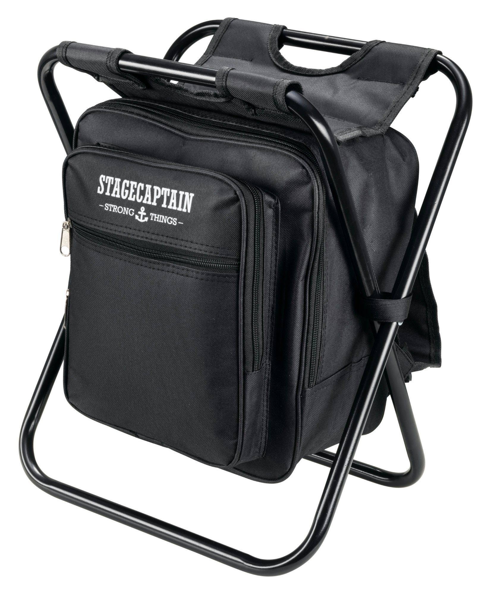 Stagecaptain Campinghocker mit Kühltasche - Rucksack Klapphocker,  Thermorucksack in einem, Angelhocker, Angelrucksack, Falt-Hocker mit Kühler