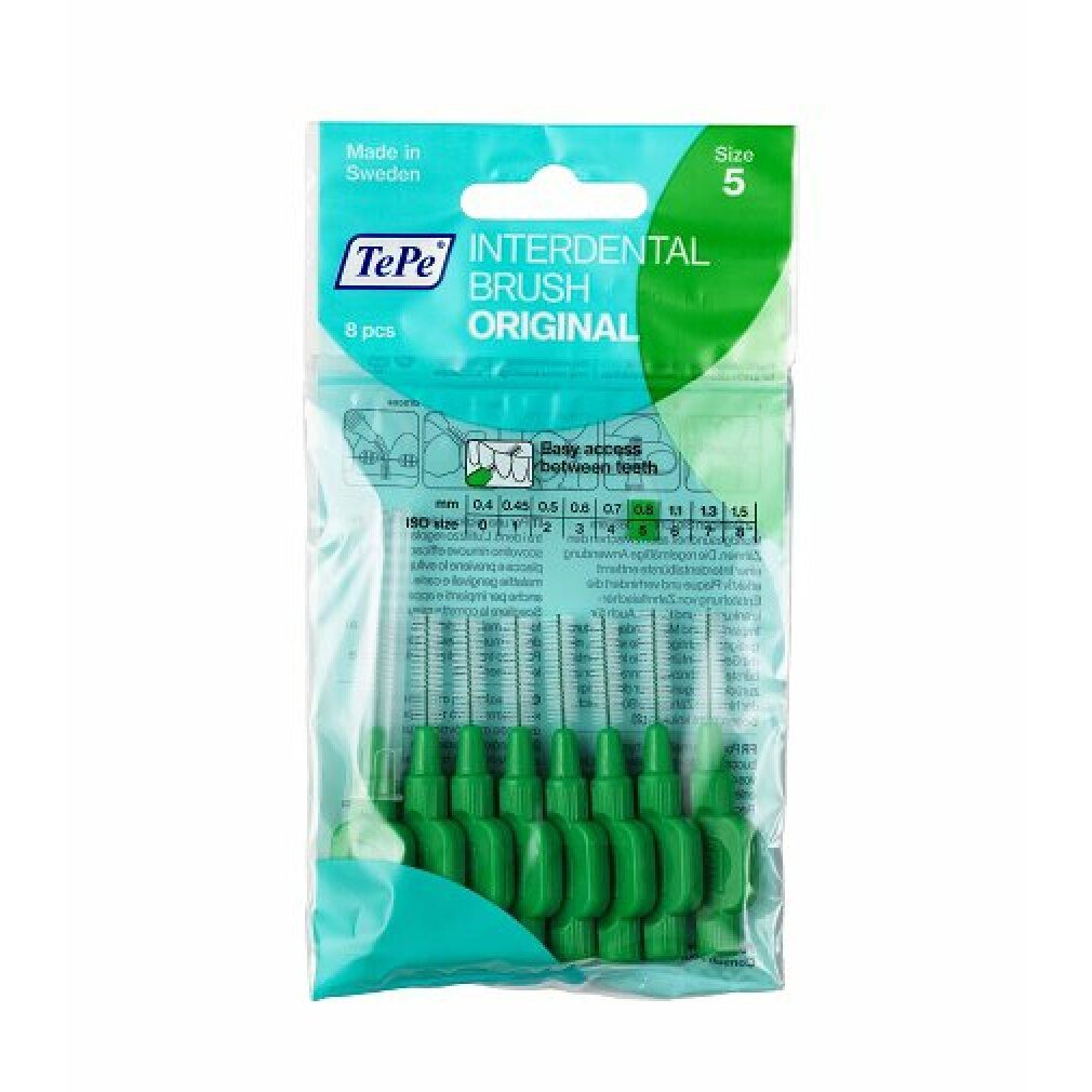 Interdentalbürsten Interdentalbürste Normal 0 8 Mm Grün 8 Stück Interdentalzahnbürsten
