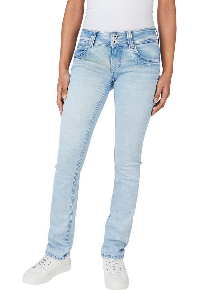 Pepe Jeans Straight-Jeans GEN in schöner Qualtät mit geradem Bein und  Doppel-Knopf-Bund, Cool kombinierbar mit T-Shirt und Sneakern für einen  casual Look