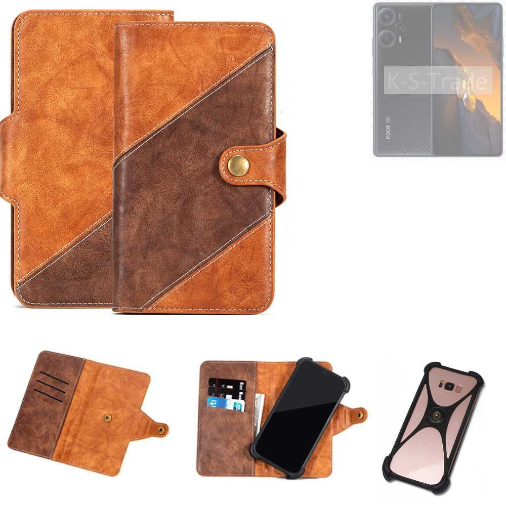 K-S-Trade Handyhülle für POCO F5, Handyhülle Schutzhülle Bookstyle Case Wallet-Case Cover