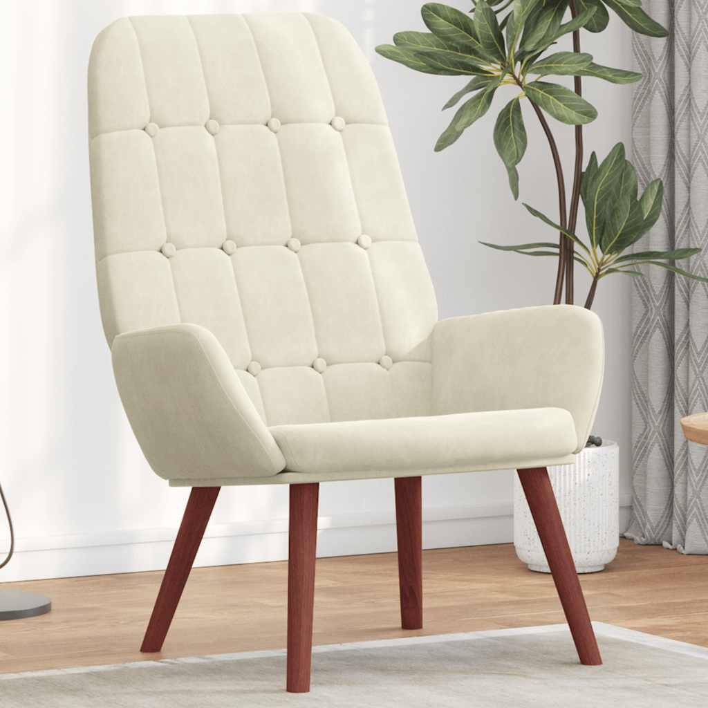 vidaXL Sessel Relaxsessel Cremeweiß Samt (1-St) günstig online kaufen
