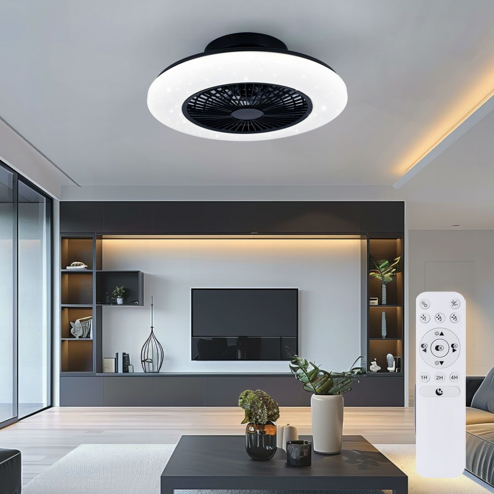 Reality Leuchten Deckenventilator, LED Deckenventilator Wohnzimmerleuchte günstig online kaufen