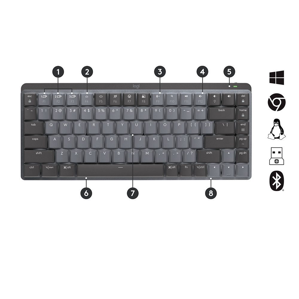 Logitech MX Mini Minimalist Wireless Illuminated - US - TACTILE Gaming-Tastatur (Arbeiten. Spielen. Kommunizieren)