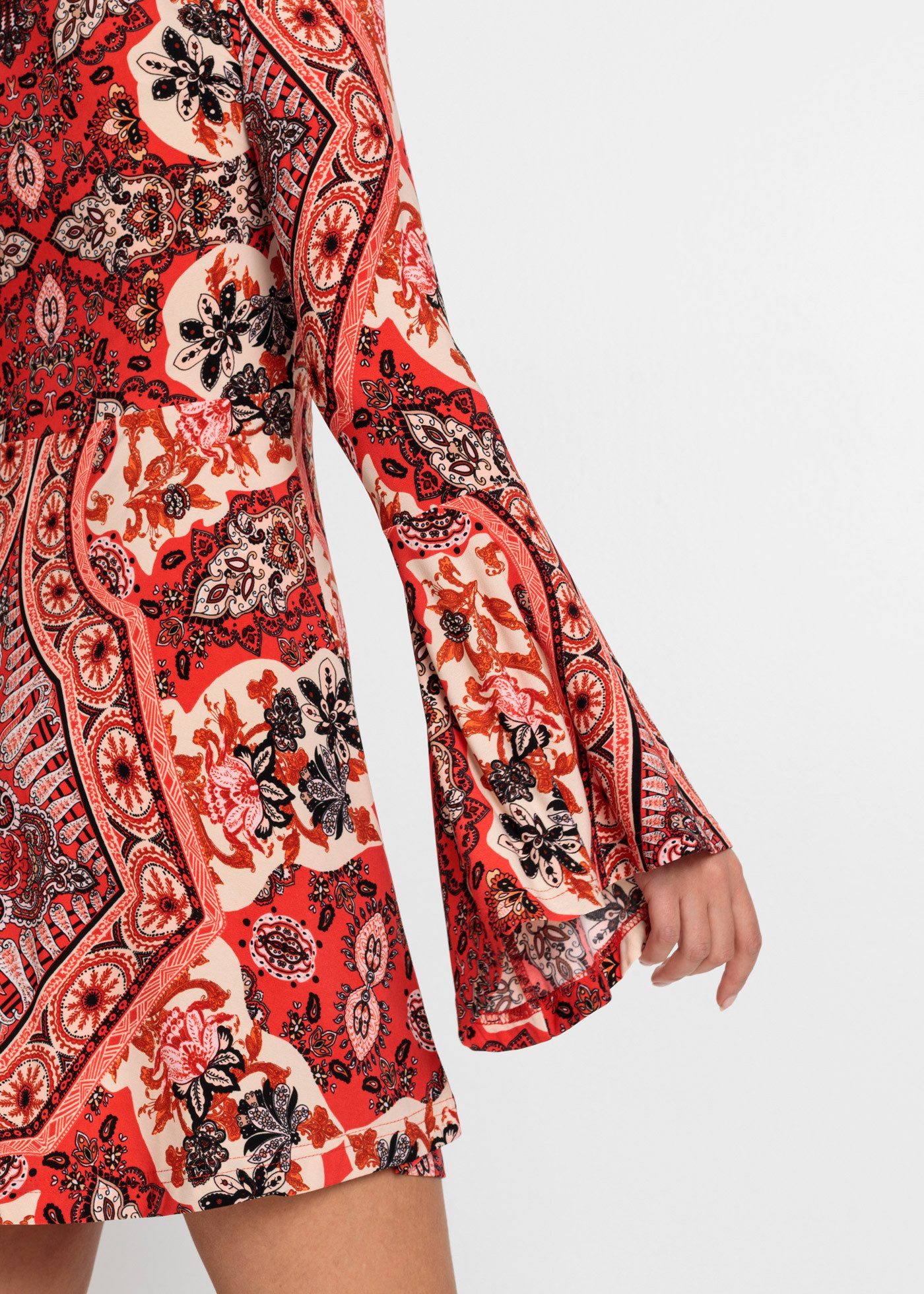 bonprix Jerseykleid für eleganten Look, aus Polyester und Elasthan, mit Stehkragen – Bild 4 von 5