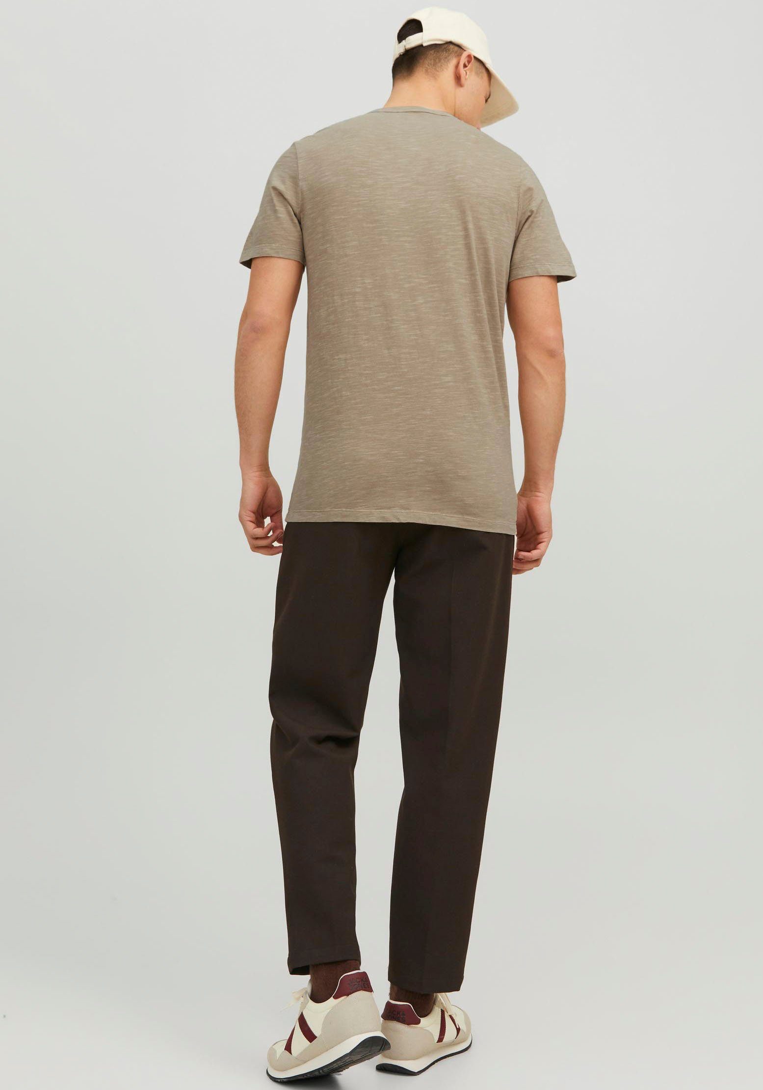 Jack & Jones T-Shirt JJESPLIT NECK TEE SS NOOS mit V-Ausschnitt