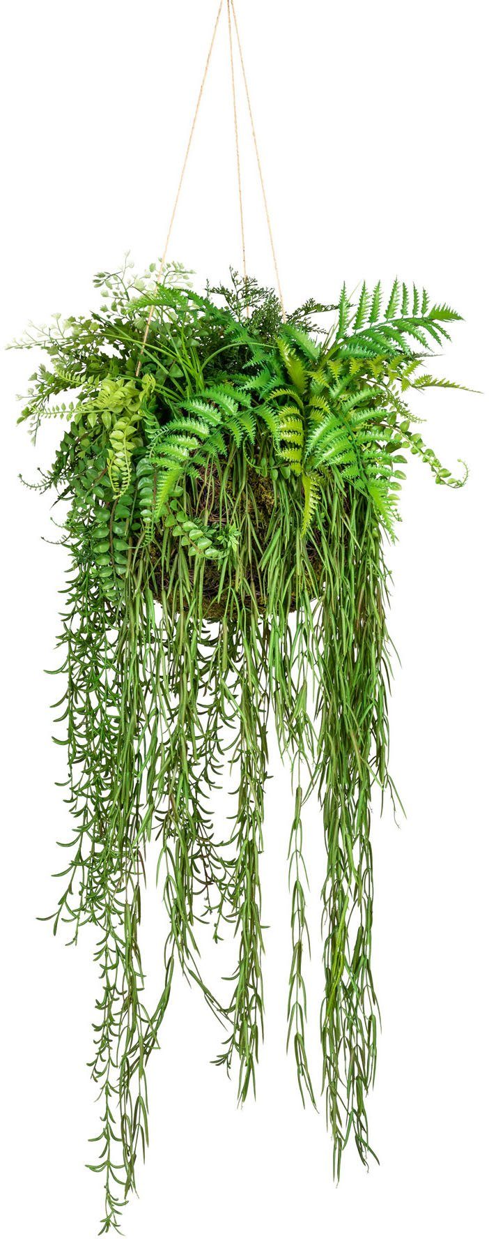 Künstliche Zimmerpflanze Dekokugel zum Hängen Grünpflanze, Creativ green, Höhe 120 cm