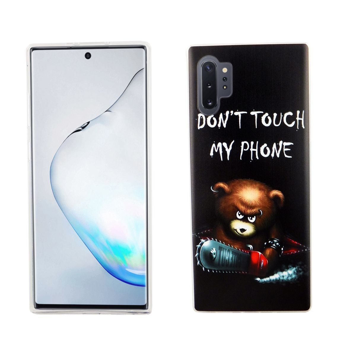 König Design Handyhülle Samsung Galaxy Note 10 Plus, Samsung Galaxy Note 10 Plus Handyhülle Bumper Backcover Schwarz