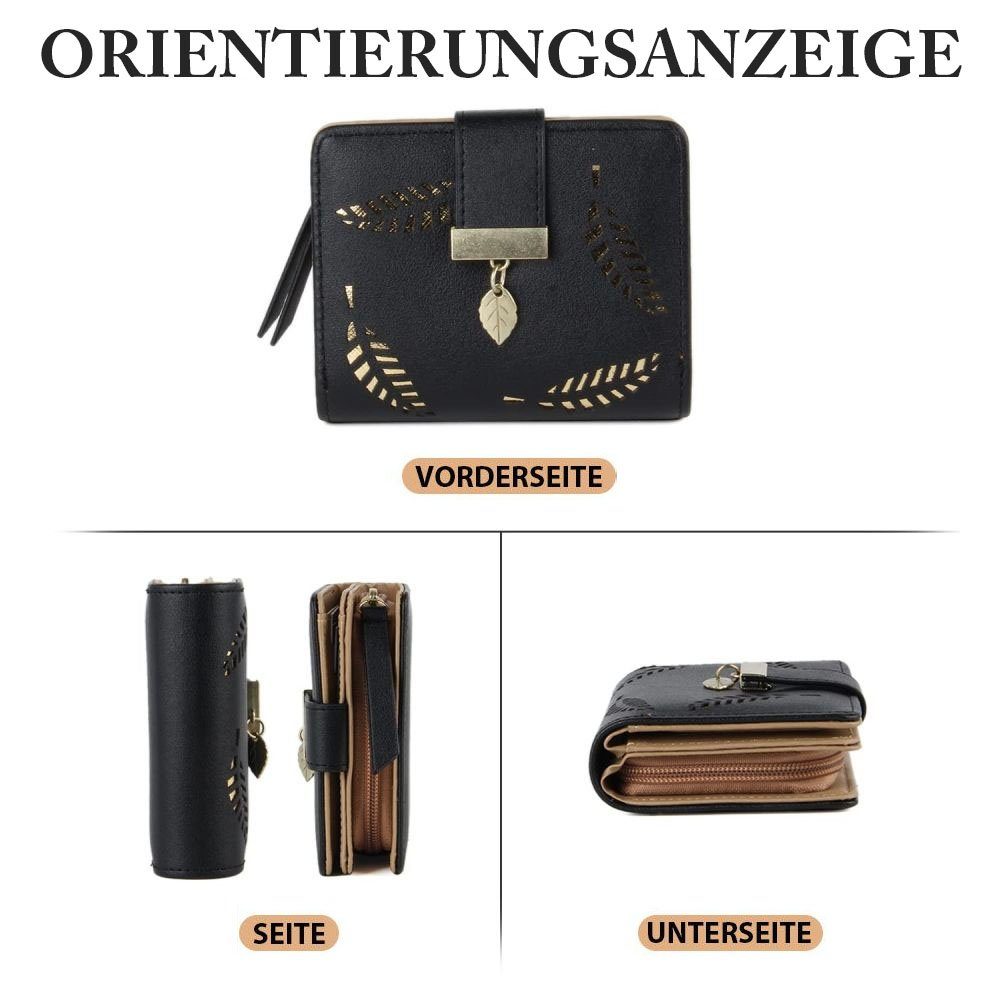 Geldbeutel Damen Geldbörse Brieftasche VIVIHEYDAY Bargeld/ID/Kreditkarte Portemonnaie Klein Schwarz Halter mit Damen), (RFID-Schutz, Geldbörse Mini