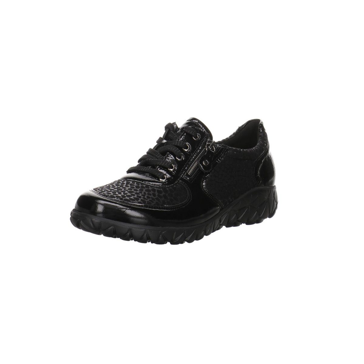 Freizeit Schnürer für Damen in schwarz Schnürschuh