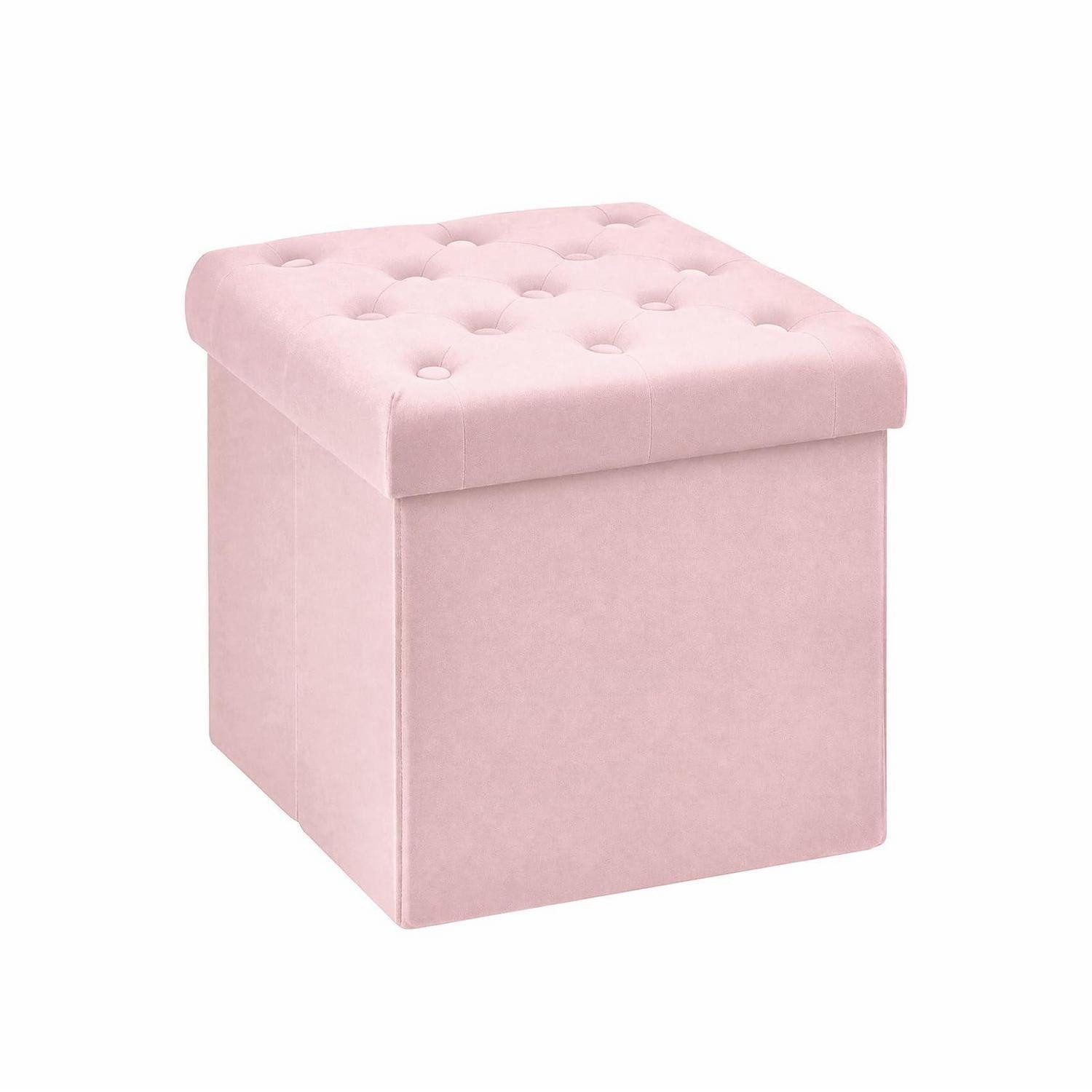 LuxusKollektion Sitzwürfel Sitztruhe faltbar Samt Rosa 40x40x40cm (1 St)
