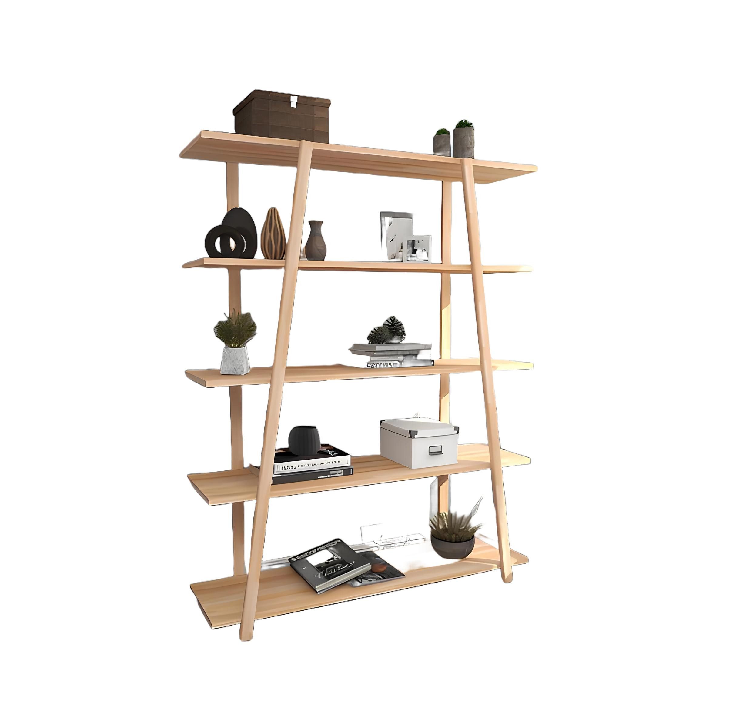 JVmoebel Standregal Designer Beiges Bücherregal Hochwertige Holz Schränke Edle Robuste, Made in Europa