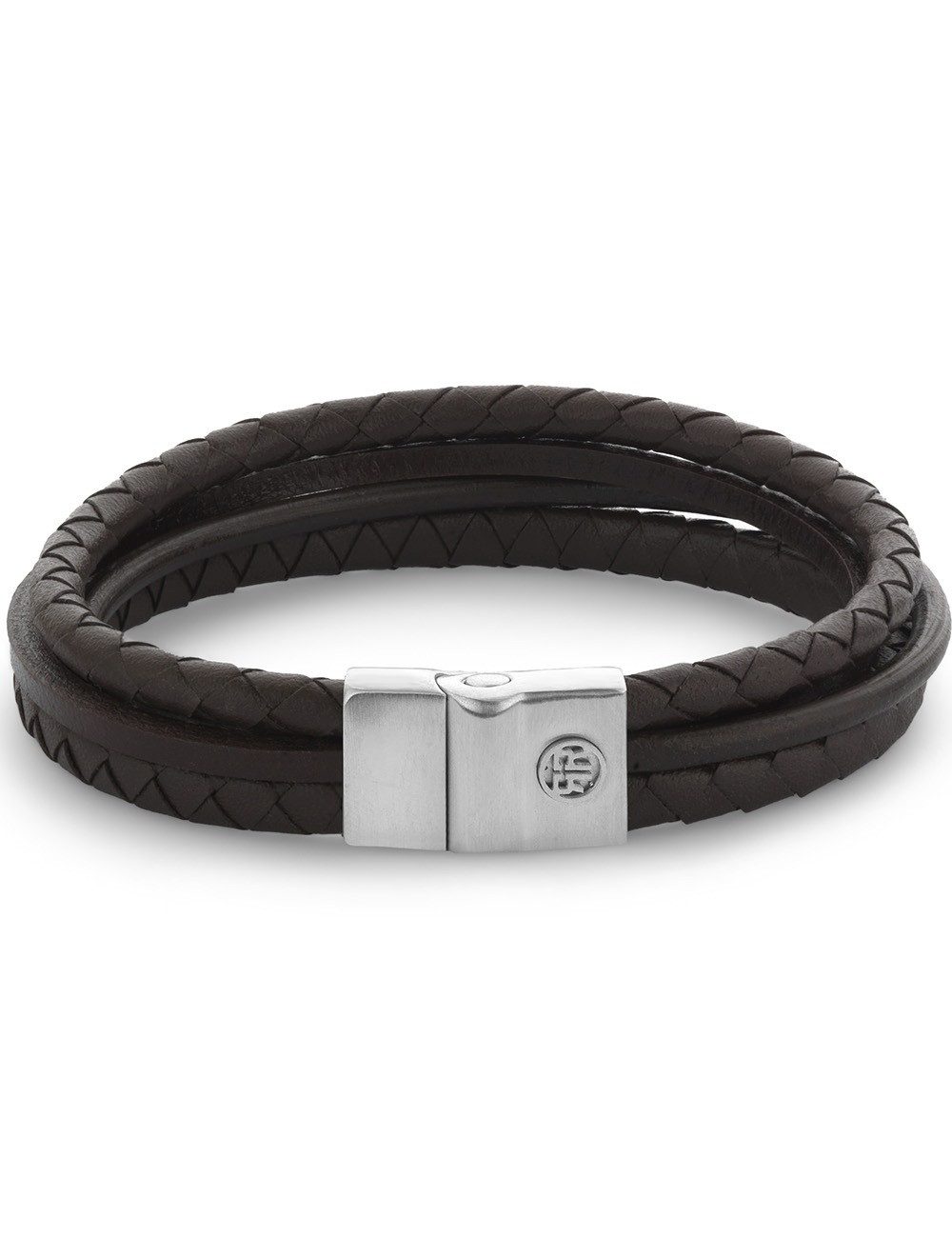 Rebel & Rose Armband Rebel & Rose RR-M0055-S-L Armband Full Metal Premium Combo 12mm Brown